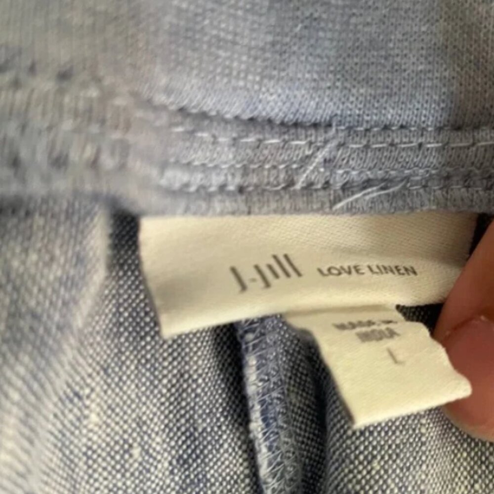 J.Jill linen pants pull long elastic waist lounge - Picture 6 of 7